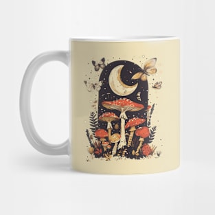 Mushrooms moths moon night Mug